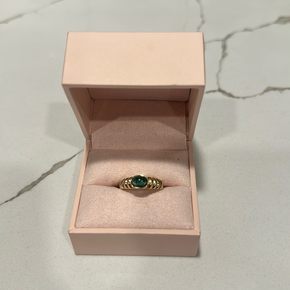 Emerald and gold size 6 ring